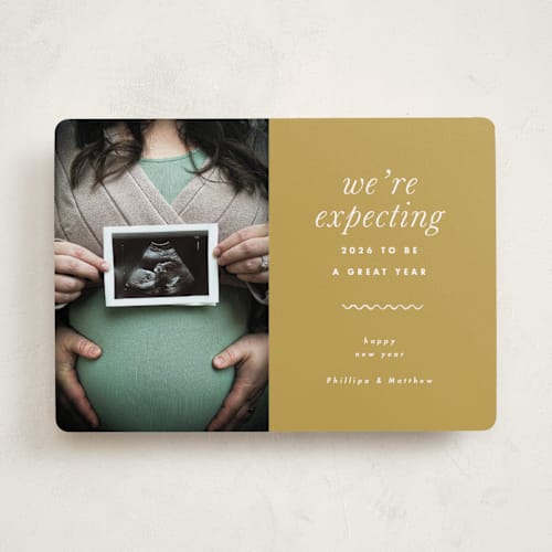 This is a sunshine babys first christmas with standard by Corinne Malesic called expecting printing on recycled smooth signature in standard