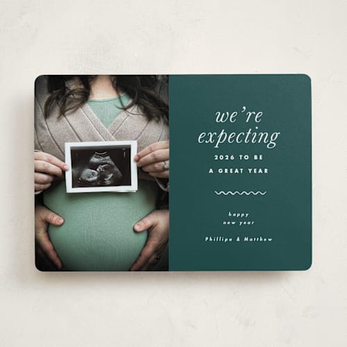 This is a ivy babys first christmas with standard by Corinne Malesic called expecting printing on recycled smooth signature in standard