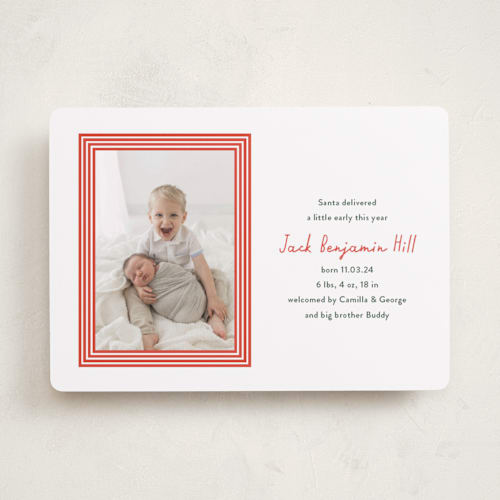 This is a candy cane babys first christmas with standard by Megan Davis called santa delivery printing on recycled smooth signature in standard