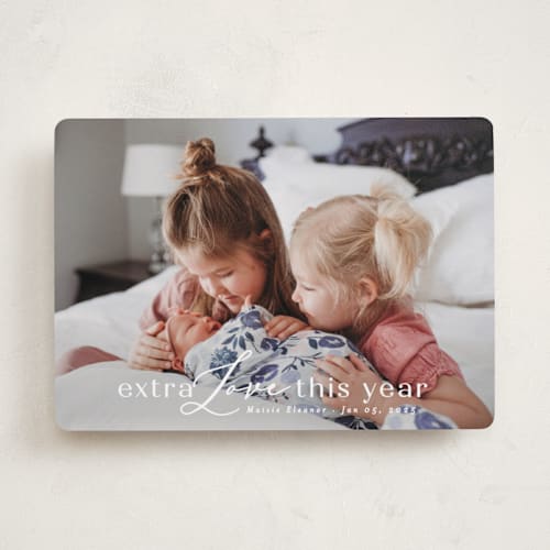 This is a cotton babys first christmas with standard by Angela Thompson called new year baby printing on recycled smooth signature in standard