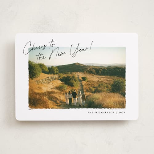 This is a coal photo christmas cards with standard by Jackie Crawford called painterly frame printing on recycled smooth signature in standard