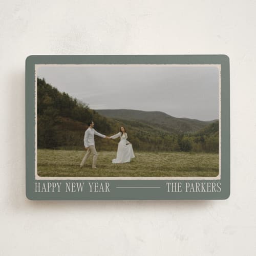 This is a blue spruce photo christmas cards with standard by Robert and Stella called vintage postcard printing on recycled smooth signature in standard