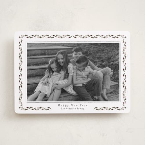 This is a mulled wine photo christmas cards with standard by Susan Moyal called delicate frame printing on recycled smooth signature in standard