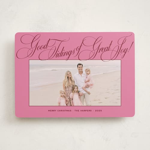 This is a gumdrop photo christmas cards with standard by Megan Davis called praline printing on recycled smooth signature in standard