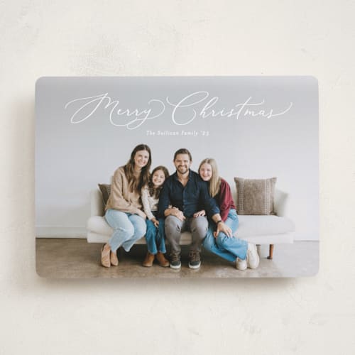 This is a frost photo christmas cards with standard by Erica Krystek called charming script printing on recycled smooth signature in standard