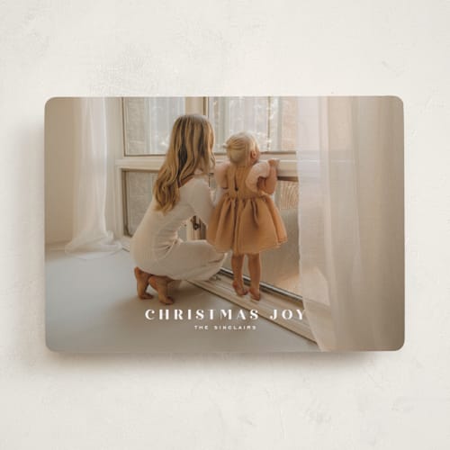 This is a snow photo christmas cards with standard by chocomocacino called cruffino printing on recycled smooth signature in standard