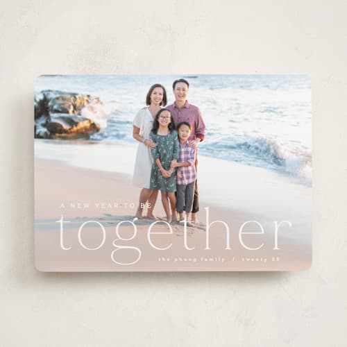 This is a snow photo christmas cards with standard by Hooray Creative called blessed to be together printing on recycled smooth signature in standard