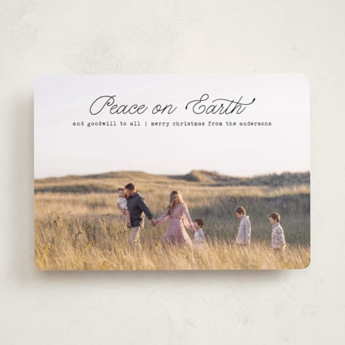 This is a noir photo christmas cards with standard by Annie Clark called grace & gratitude printing on recycled smooth signature in standard