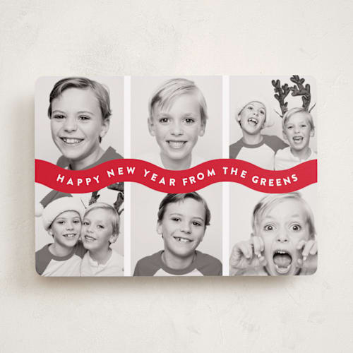 This is a santa suit photo christmas cards with standard by Up Up Creative called bouncy printing on recycled smooth signature in standard