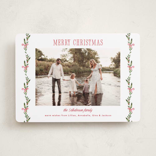This is a holly berry photo christmas cards with standard by Petra Kern called lillian printing on recycled smooth signature in standard