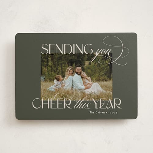 This is a olive photo christmas cards with standard by Heather Cairl called in the highest printing on recycled smooth signature in standard