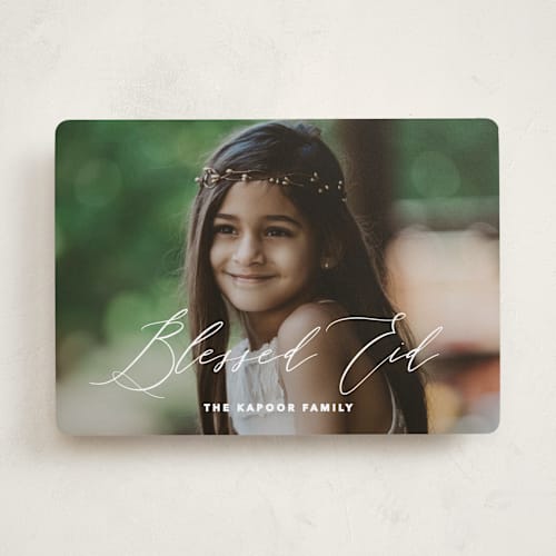 This is a snow eid cards with standard by Baumbirdy called elegant overlay printing on recycled smooth signature in standard