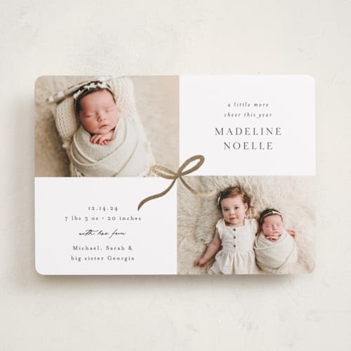 This is a snowflake babys first christmas with foil pressed by Emily Betts called precious two printing on recycled smooth signature in standard