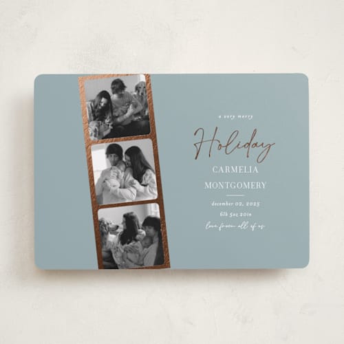 This is a sky babys first christmas with foil pressed by Summer Winkelman called photo strip printing on recycled smooth signature in standard