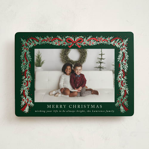 This is a pine foil pressed holiday cards with foil pressed by Petra Kern called timeless printing on recycled smooth signature in standard