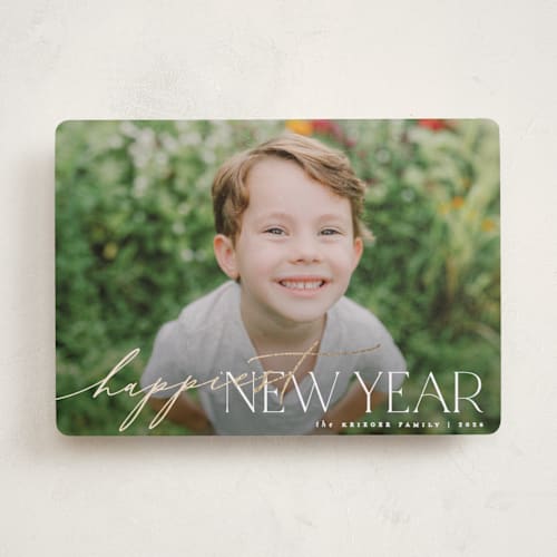This is a cloud foil pressed holiday cards with foil pressed by Carolyn Nicks called a special happiness printing on recycled smooth signature in standard