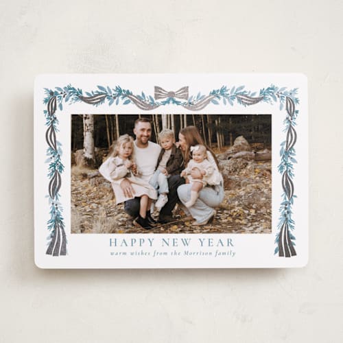 This is a iced foil pressed holiday cards with foil pressed by Petra Kern called festival printing on recycled smooth signature in standard