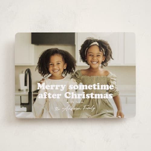 This is a snowflake new year photo cards with standard by Hudson meet Rose called sometime printing on recycled smooth signature in standard