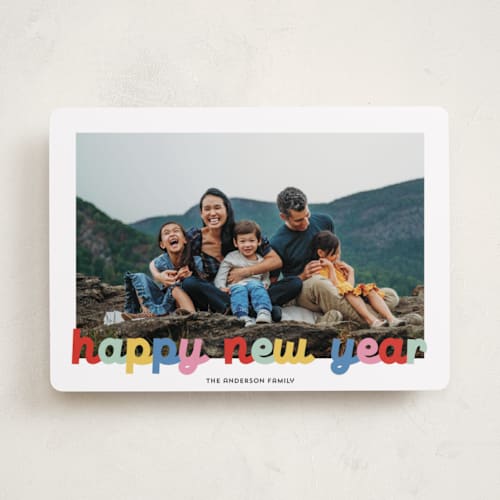 This is a confetti new year photo cards with standard by Kerry Doyle called sweet new year printing on recycled smooth signature in standard