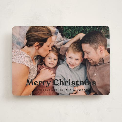 This is a onyx new year photo cards with standard by Sara Hicks Malone called happy february printing on recycled smooth signature in standard
