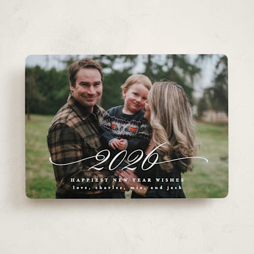 This is a starlight new year photo cards with standard by Leah Ragain called beautiful year printing on recycled smooth signature in standard