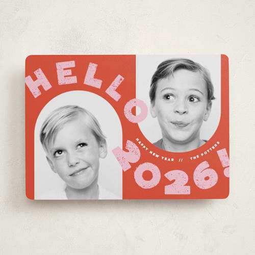 This is a tickle new year photo cards with standard by silverscreen studio called big wave printing on recycled smooth signature in standard
