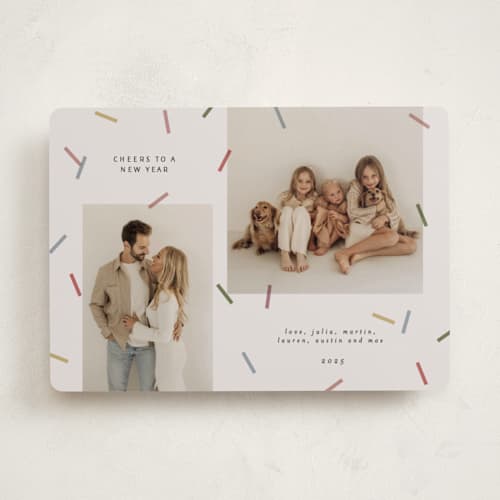 This is a eggnog new year photo cards with standard by Pati Cascino called sparks! printing on recycled smooth signature in standard