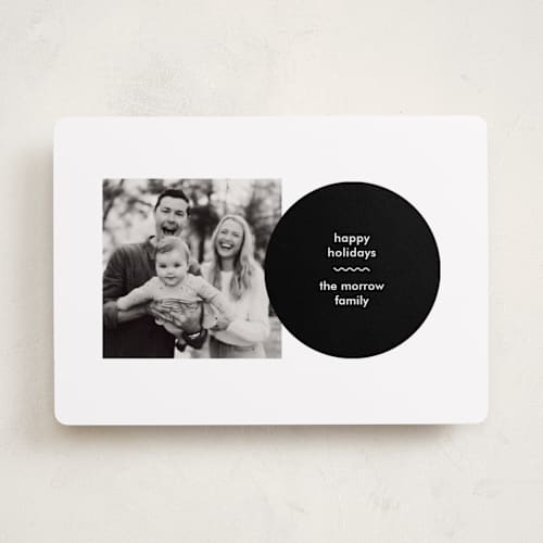 This is a onyx holiday photo cards with standard by Annie Clark called rudolph printing on recycled smooth signature in standard