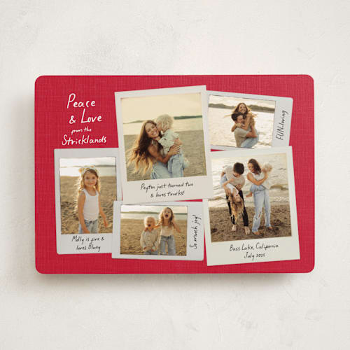 This is a santa suit holiday photo cards with standard by Kamala Nahas called insta joy printing on recycled smooth signature in standard