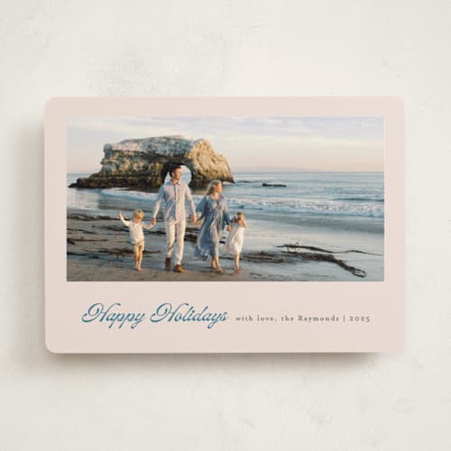 This is a wintermint holiday photo cards with standard by Mansi Verma called scripted holiday printing on recycled smooth signature in standard