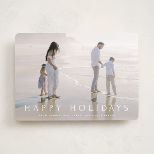 This is a snow holiday photo cards with standard by Amy Kross called vast printing on recycled smooth signature in standard