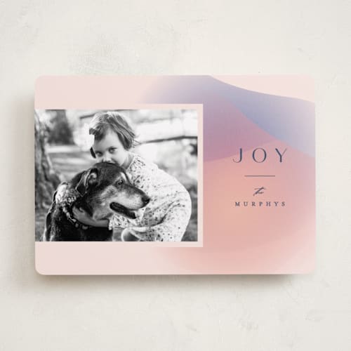 This is a blush holiday photo cards with standard by Carly Reed Walker called moda printing on recycled smooth signature in standard