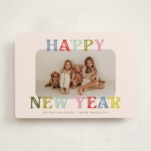 This is a gumdrop holiday photo cards with standard by Julie Murray called merry text printing on recycled smooth signature in standard