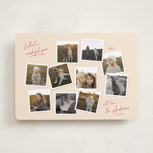 This is a berry holiday photo cards with standard by Lisa McLean called vintage collage printing on recycled smooth signature in standard