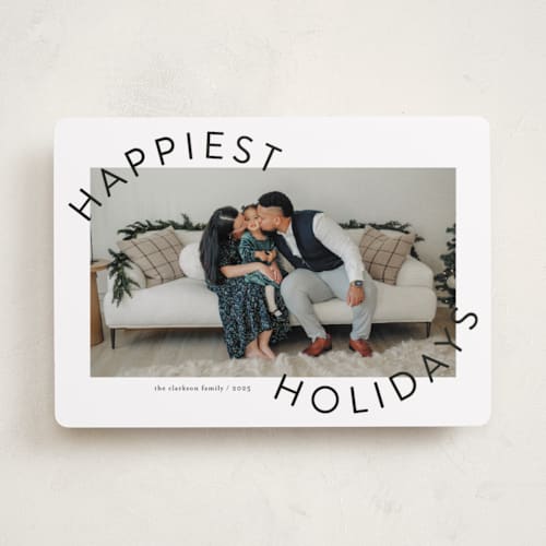 This is a snowflake holiday photo cards with standard by Jessica Williams called round and round printing on recycled smooth signature in standard