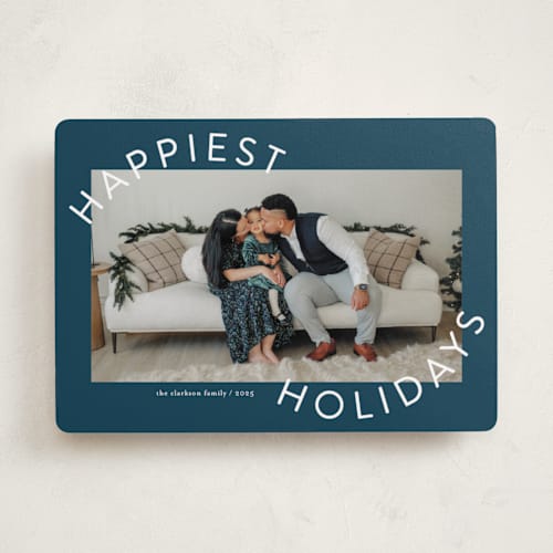 This is a blueberry holiday photo cards with standard by Jessica Williams called round and round printing on recycled smooth signature in standard
