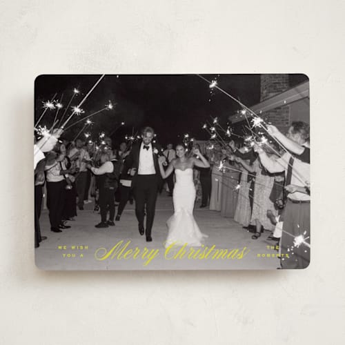 This is a citron holiday photo cards with standard by Ellen Schlegelmilch called classicly scripted printing on recycled smooth signature in standard