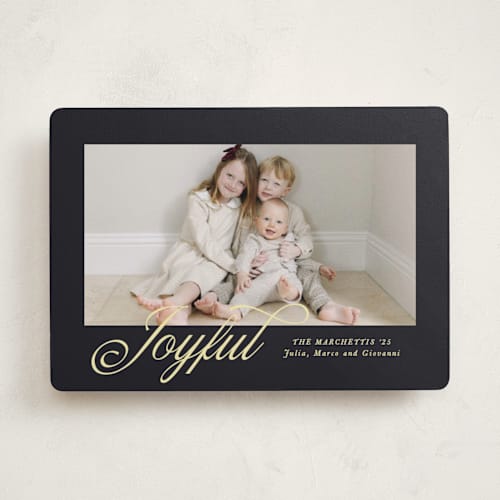 This is a midnight holiday photo cards with standard by Pati Cascino called mina printing on recycled smooth signature in standard