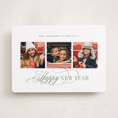 This is a wreath holiday photo cards with standard by Brandy Folse called lovely flourish printing on recycled smooth signature in standard