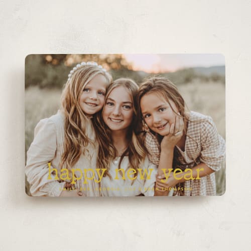 This is a halo holiday photo cards with standard by Amy Kross called blakely printing on recycled smooth signature in standard