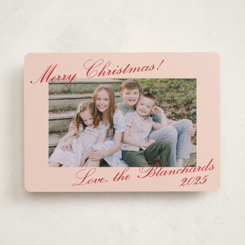 This is a holly berry holiday photo cards with standard by Megan Davis called kiawah printing on recycled smooth signature in standard