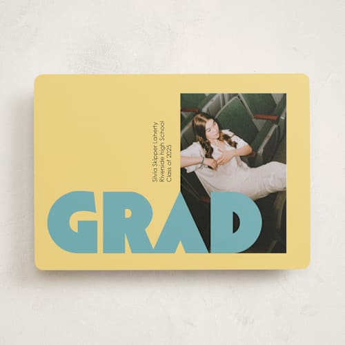 This is a legal pad graduation announcements with standard by Claire called bold baddie printing on recycled smooth signature in standard