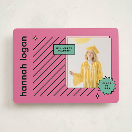 This is a watermelon graduation announcements with standard by Chryssi Tsoupanarias called fun grad printing on recycled smooth signature in standard