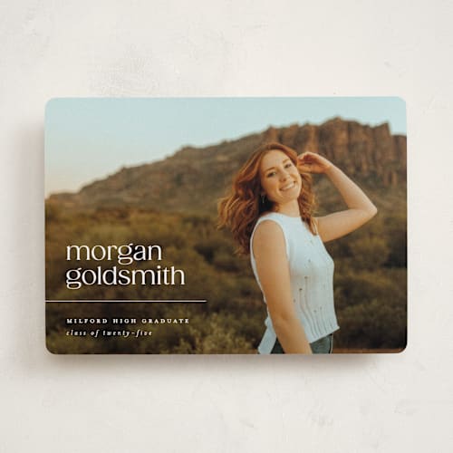 This is a ivory graduation announcements with standard by Ellen Schlegelmilch called morgan printing on recycled smooth signature in standard