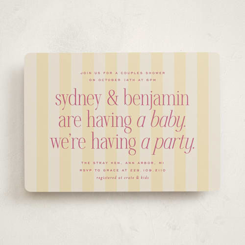 This is a lemon baby shower invitations with standard by Ellen Schlegelmilch called we're having a party printing on signature in standard