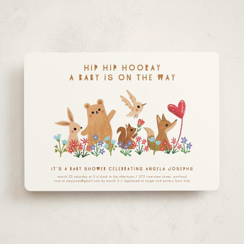 This is a lily baby shower invitations with standard by Vivian Yiwing called hooray printing on signature in standard
