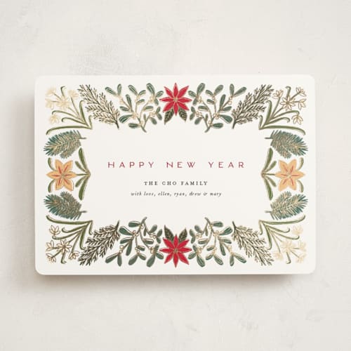 This is a snow foil pressed holiday cards with foil pressed by Amy Kross called paper whites printing on signature in standard