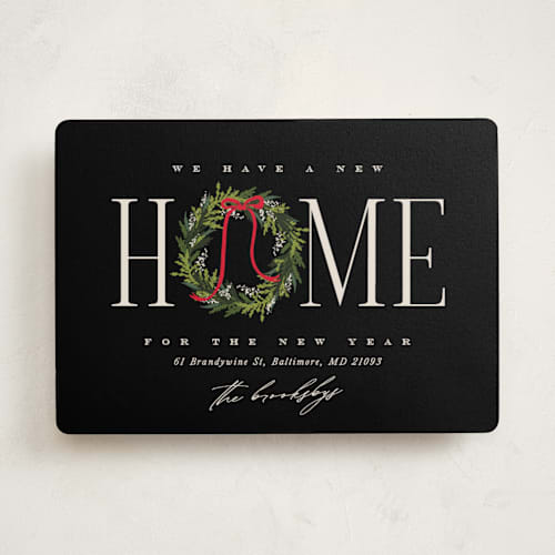 This is a cinder non photo holiday cards with standard by Erin L. Wilson called classic home printing on signature in standard