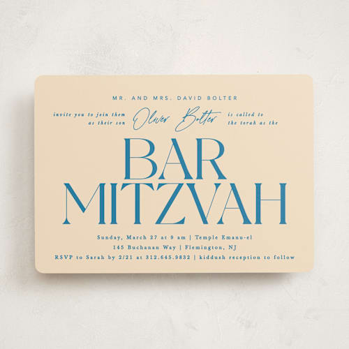 This is a sky bar mitzvah bat mitzvah invitations with standard by Creo Study called modern mitzvah printing on signature in standard