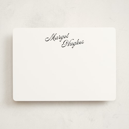 This is a raven personalized stationery thank you cards with standard by Morgan Kendall called vintage hotel printing on signature in 5x7